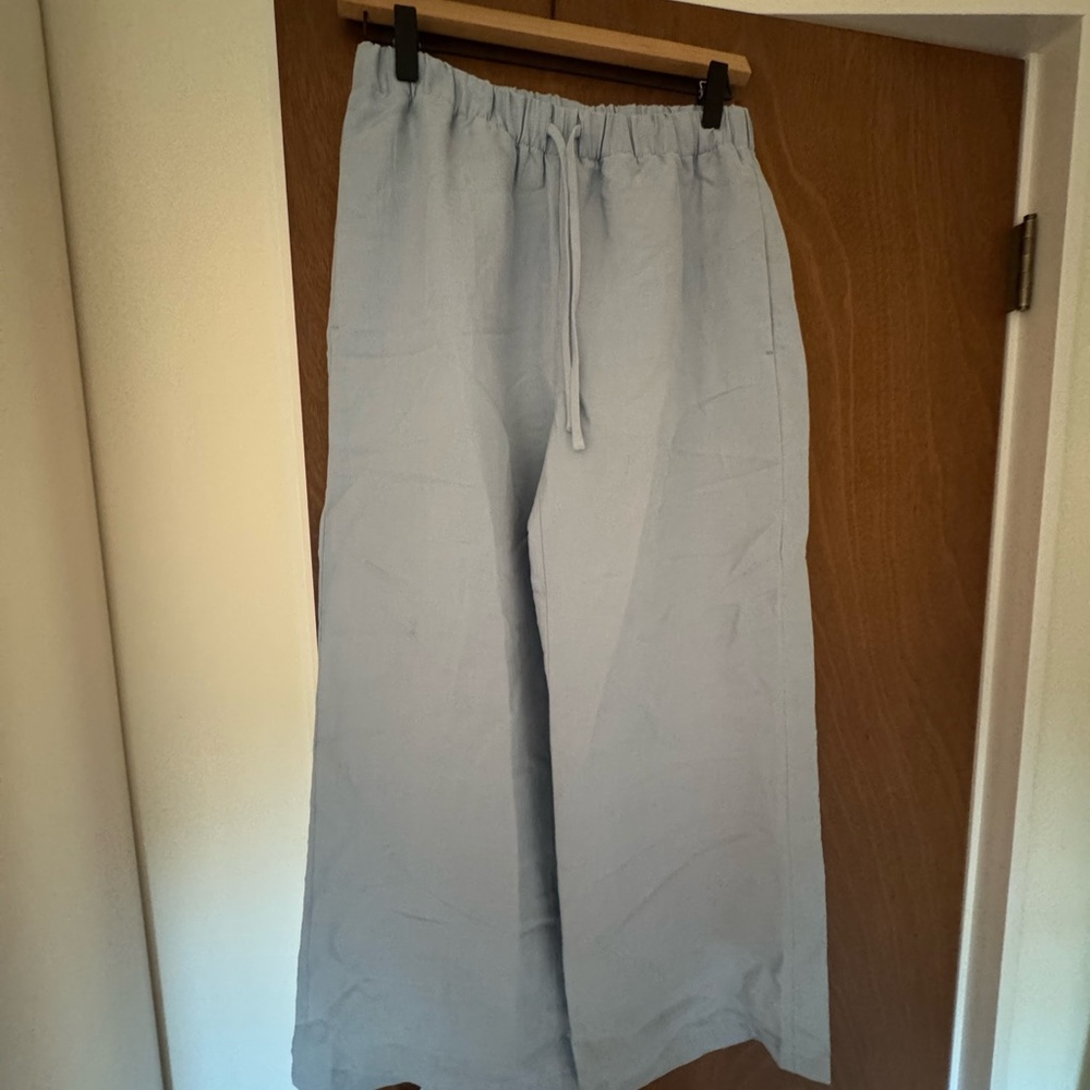 Womans Linen Aritzia Light Blue Casual Pants